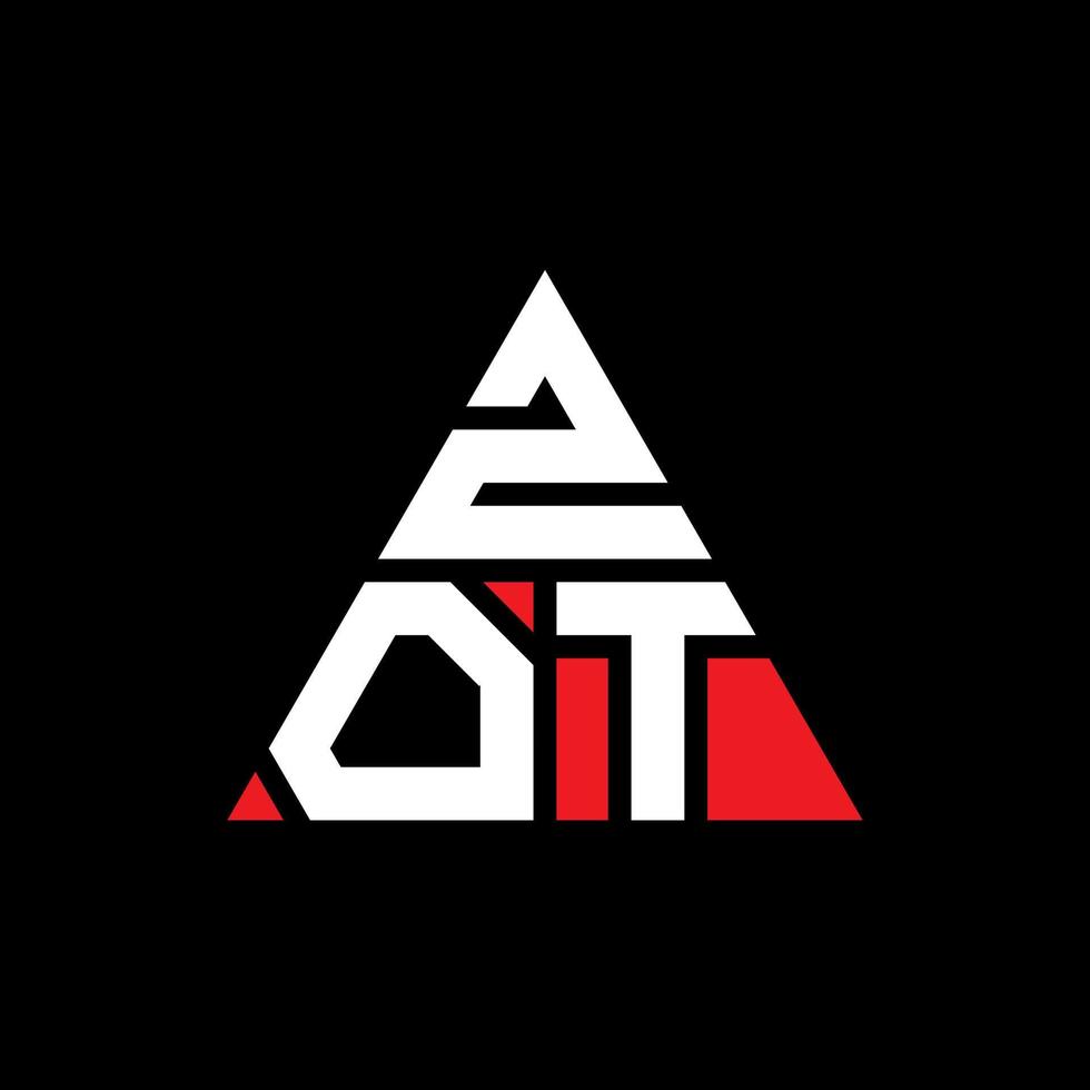 création de logo de lettre triangle zot avec forme de triangle. monogramme de conception de logo triangle zot. modèle de logo vectoriel triangle zot avec couleur rouge. logo triangulaire zot logo simple, élégant et luxueux.