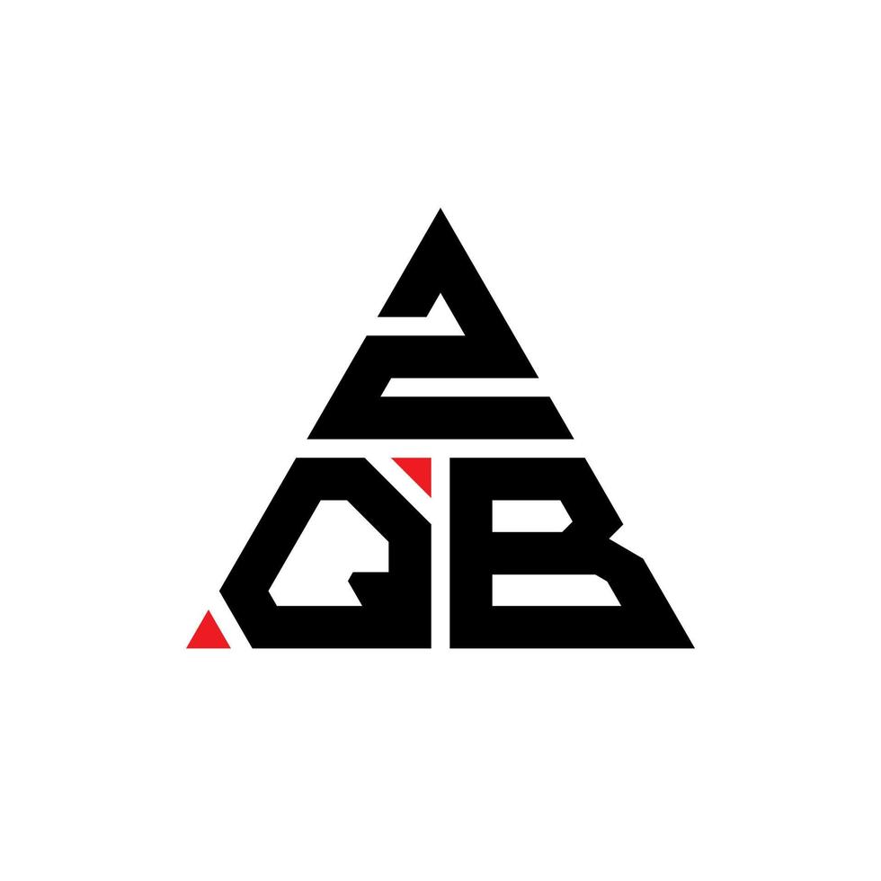 création de logo de lettre triangle zqb avec forme de triangle. monogramme de conception de logo triangle zqb. modèle de logo vectoriel triangle zqb avec couleur rouge. logo triangulaire zqb logo simple, élégant et luxueux.