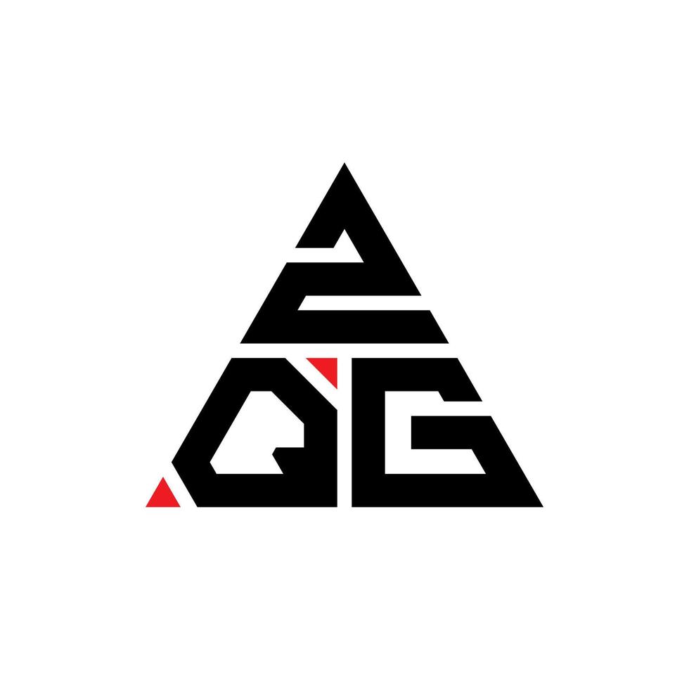 création de logo de lettre triangle zqg avec forme de triangle. monogramme de conception de logo triangle zqg. modèle de logo vectoriel triangle zqg avec couleur rouge. logo triangulaire zqg logo simple, élégant et luxueux.