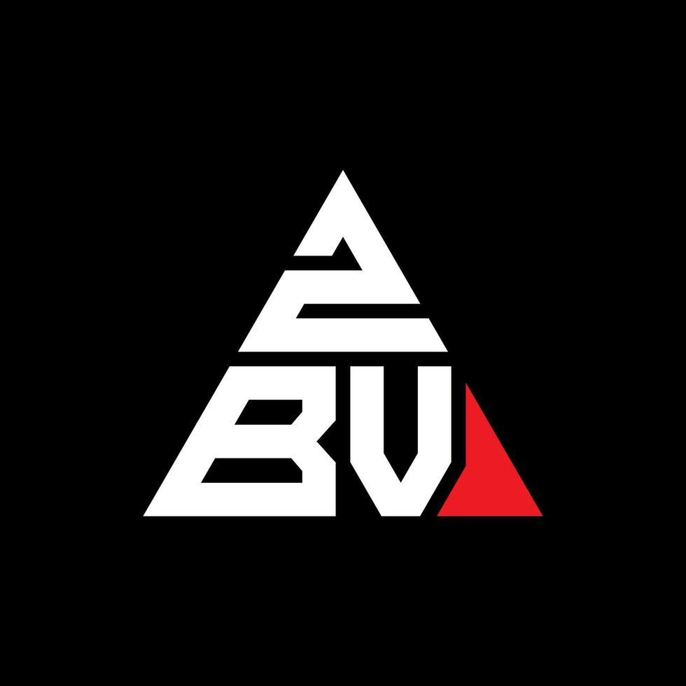 création de logo de lettre triangle zbv avec forme de triangle. monogramme de conception de logo triangle zbv. modèle de logo vectoriel triangle zbv avec couleur rouge. logo triangulaire zbv logo simple, élégant et luxueux.
