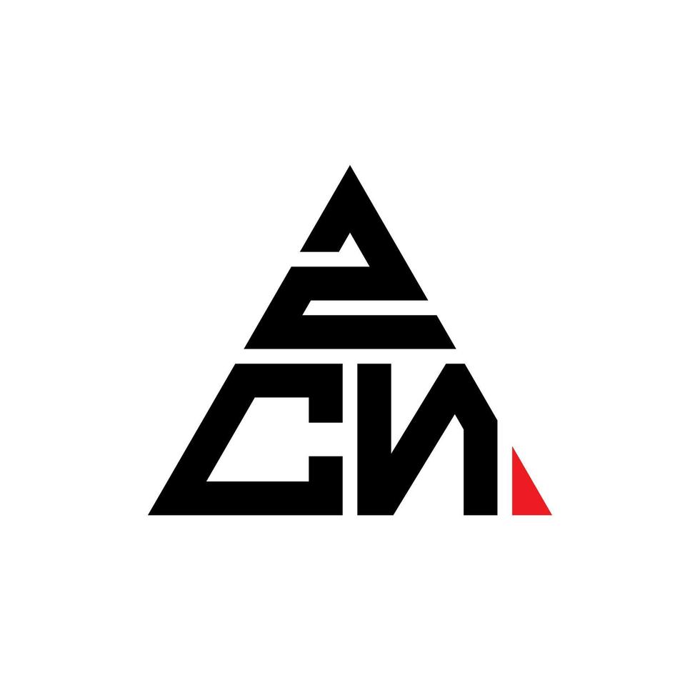 création de logo de lettre triangle zcn avec forme de triangle. monogramme de conception de logo triangle zcn. modèle de logo vectoriel triangle zcn avec couleur rouge. logo triangulaire zcn logo simple, élégant et luxueux.