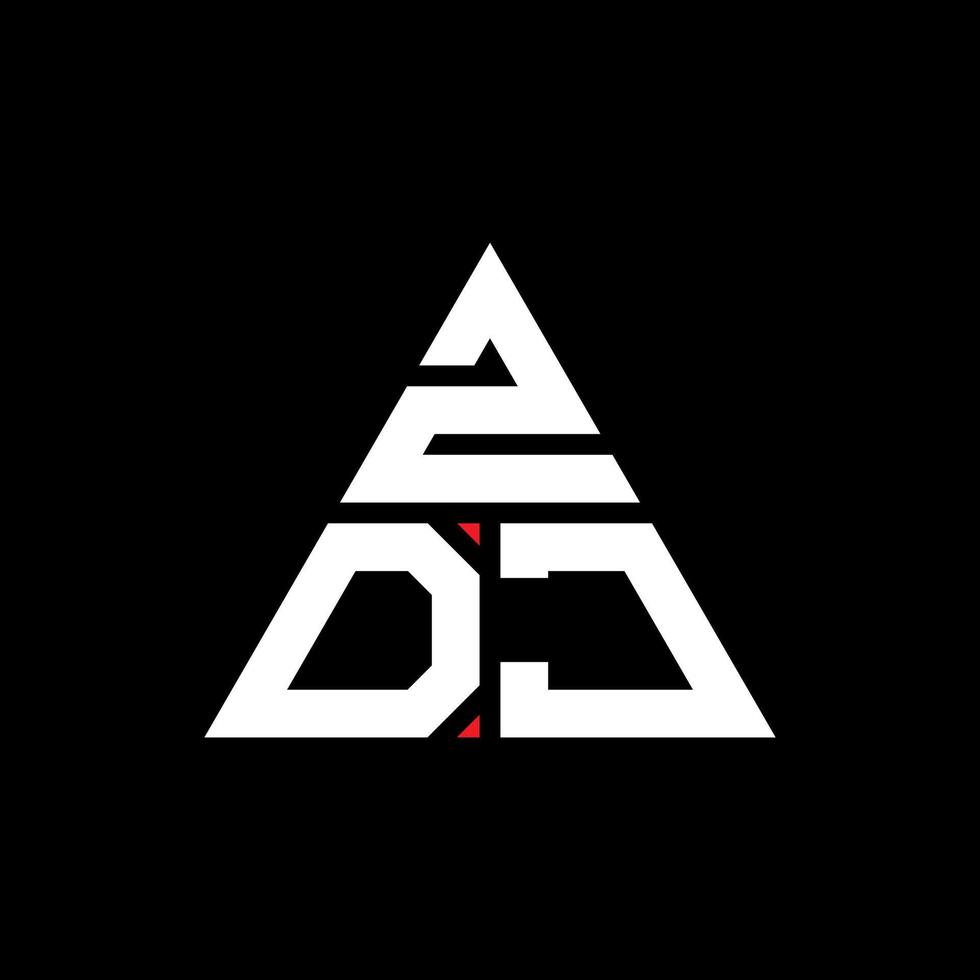 création de logo de lettre triangle zdj avec forme de triangle. monogramme de conception de logo triangle zdj. modèle de logo vectoriel triangle zdj avec couleur rouge. logo triangulaire zdj logo simple, élégant et luxueux.