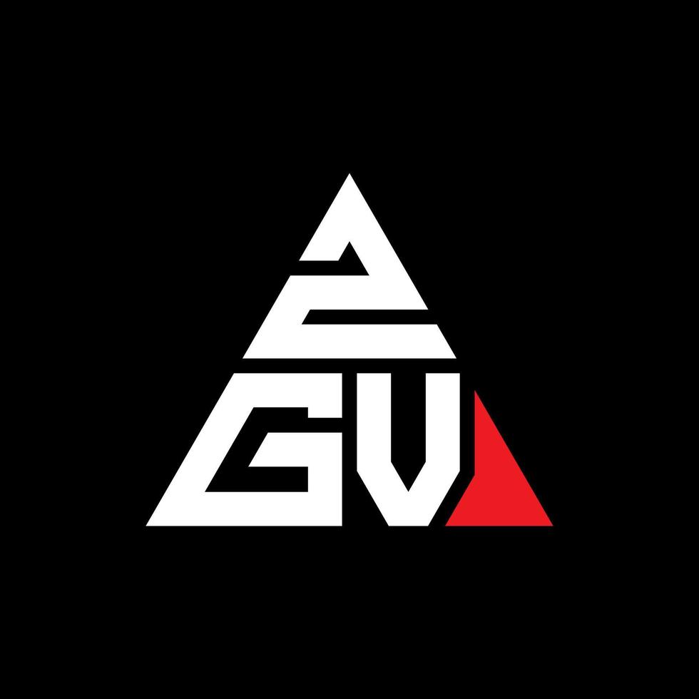 création de logo de lettre triangle zgv avec forme de triangle. monogramme de conception de logo triangle zgv. modèle de logo vectoriel triangle zgv avec couleur rouge. logo triangulaire zgv logo simple, élégant et luxueux.