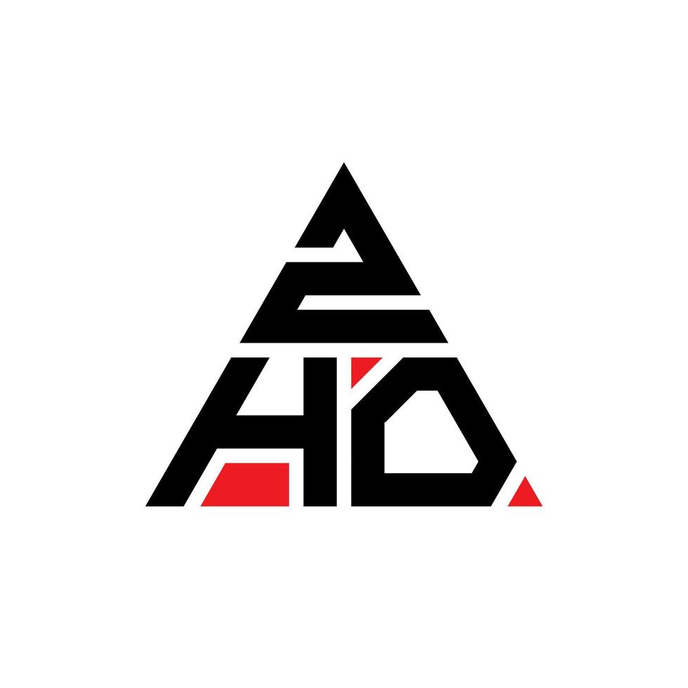 création de logo de lettre triangle zho avec forme de triangle. monogramme de conception de logo triangle zho. modèle de logo vectoriel triangle zho avec couleur rouge. logo triangulaire zho logo simple, élégant et luxueux.