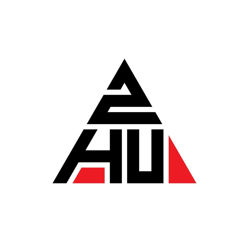 création de logo de lettre triangle zhu avec forme de triangle. monogramme de conception de logo triangle zhu. modèle de logo vectoriel triangle zhu avec couleur rouge. logo triangulaire zhu logo simple, élégant et luxueux.
