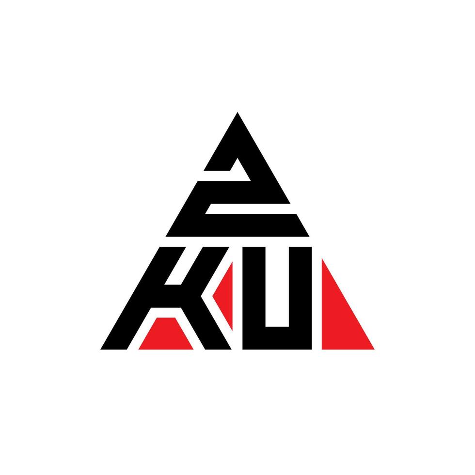création de logo de lettre triangle zku avec forme de triangle. monogramme de conception de logo triangle zku. modèle de logo vectoriel triangle zku avec couleur rouge. logo triangulaire zku logo simple, élégant et luxueux.