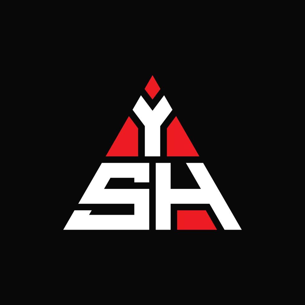 création de logo de lettre triangle ysh avec forme de triangle. monogramme de conception de logo triangle ysh. modèle de logo vectoriel triangle ysh avec couleur rouge. logo triangulaire ysh logo simple, élégant et luxueux.