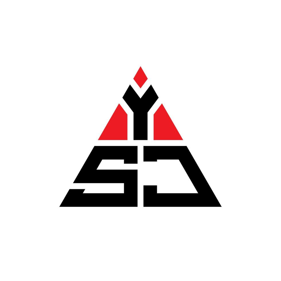 création de logo de lettre triangle ysj avec forme de triangle. monogramme de conception de logo triangle ysj. modèle de logo vectoriel triangle ysj avec couleur rouge. logo triangulaire ysj logo simple, élégant et luxueux.