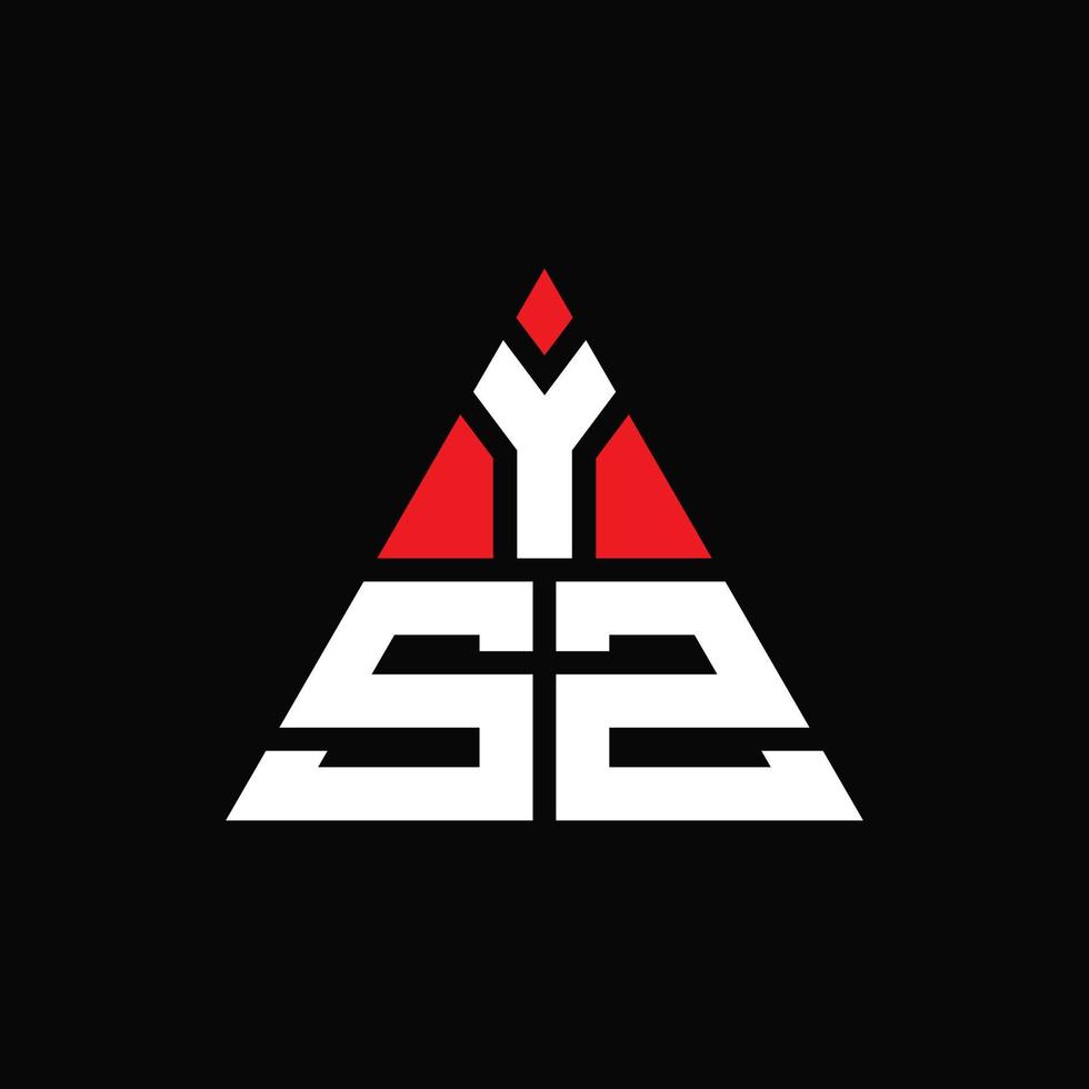 création de logo de lettre triangle ysz avec forme de triangle. monogramme de conception de logo triangle ysz. modèle de logo vectoriel triangle ysz avec couleur rouge. logo triangulaire ysz logo simple, élégant et luxueux.