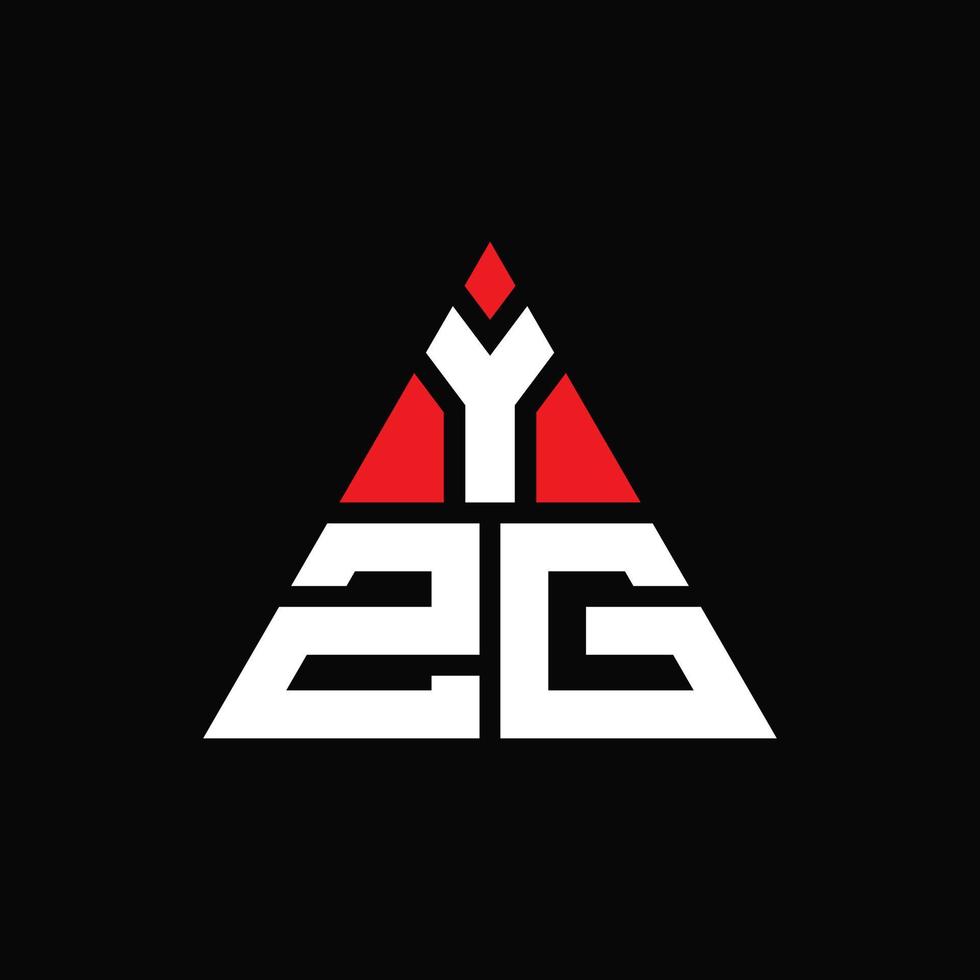 création de logo de lettre triangle yzg avec forme de triangle. monogramme de conception de logo triangle yzg. modèle de logo vectoriel triangle yzg avec couleur rouge. logo triangulaire yzg logo simple, élégant et luxueux.