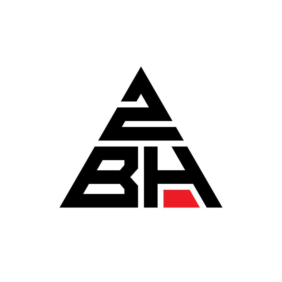 création de logo de lettre triangle zbh avec forme de triangle. monogramme de conception de logo triangle zbh. modèle de logo vectoriel triangle zbh avec couleur rouge. logo triangulaire zbh logo simple, élégant et luxueux.