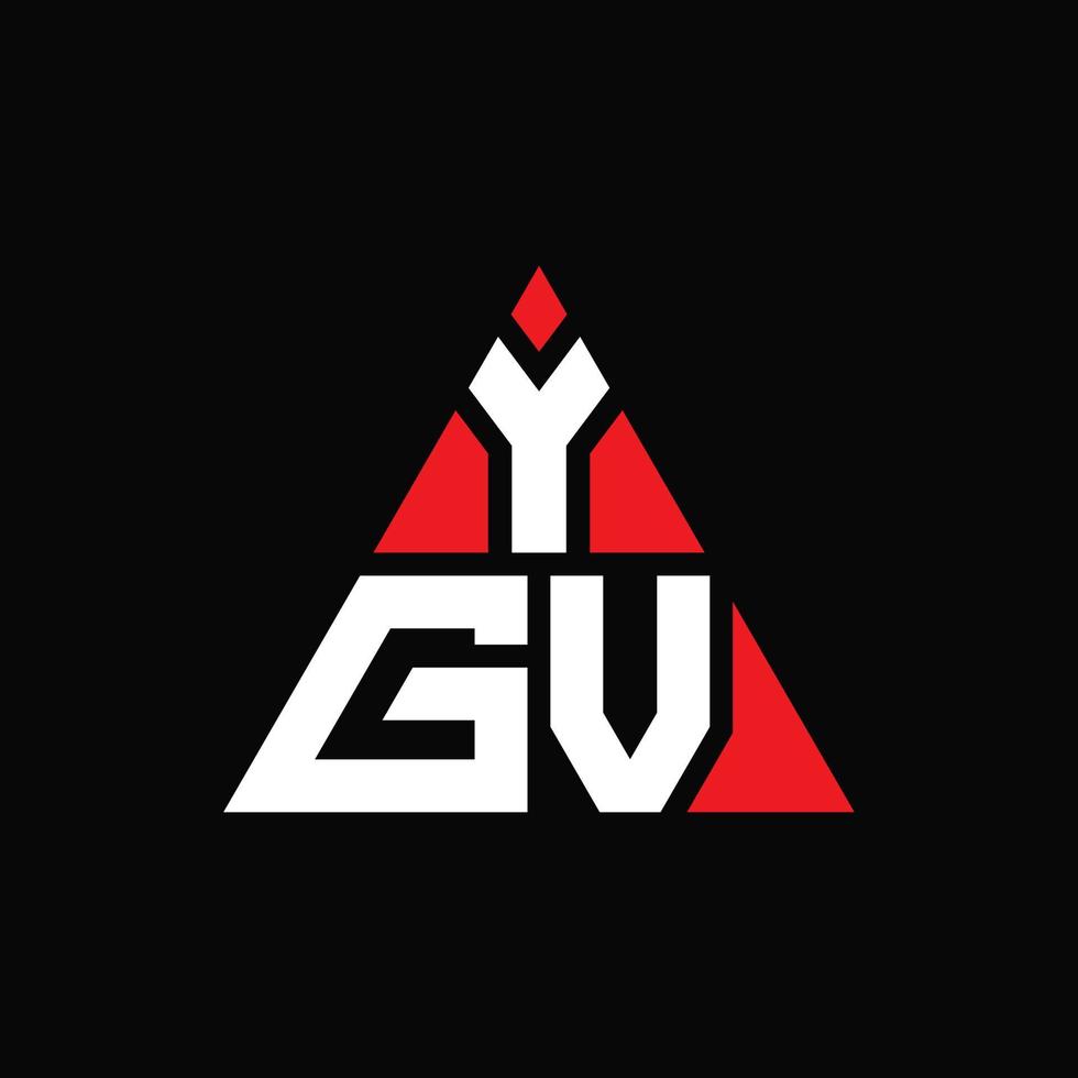 création de logo de lettre triangle ygv avec forme de triangle. monogramme de conception de logo triangle ygv. modèle de logo vectoriel triangle ygv avec couleur rouge. logo triangulaire ygv logo simple, élégant et luxueux.