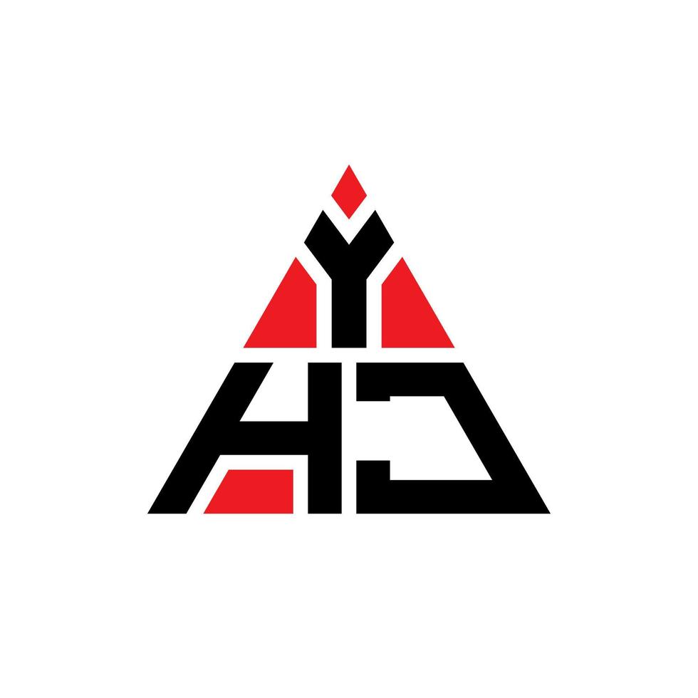 création de logo de lettre triangle yhj avec forme de triangle. monogramme de conception de logo triangle yhj. modèle de logo vectoriel triangle yhj avec couleur rouge. logo triangulaire yhj logo simple, élégant et luxueux.