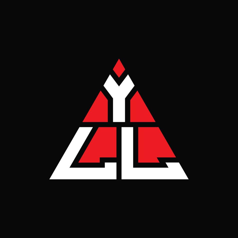 création de logo de lettre triangle yll avec forme de triangle. monogramme de conception de logo triangle yll. modèle de logo vectoriel triangle yll avec couleur rouge. yll logo triangulaire logo simple, élégant et luxueux.