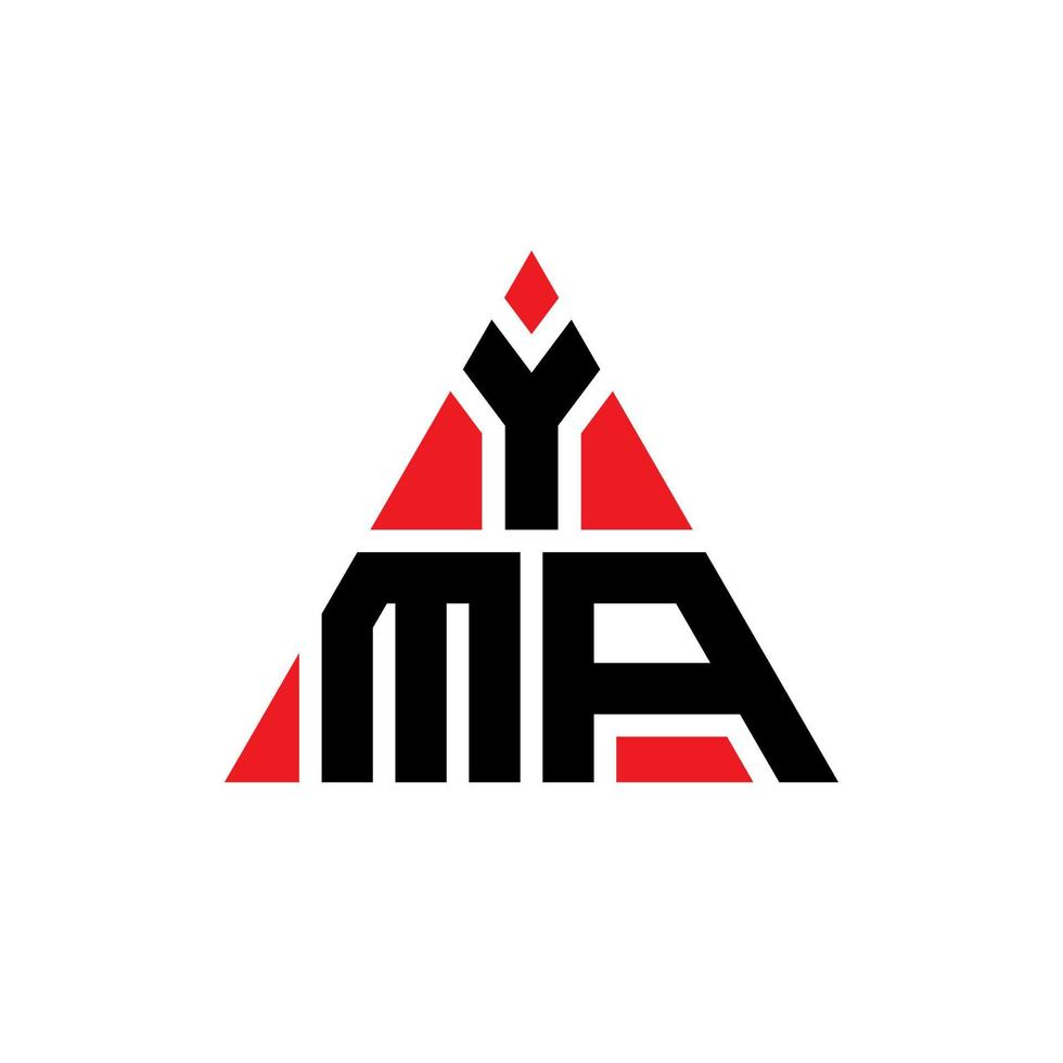 création de logo de lettre triangle yma avec forme de triangle. monogramme de conception de logo triangle yma. modèle de logo vectoriel triangle yma avec couleur rouge. logo triangulaire yma logo simple, élégant et luxueux.