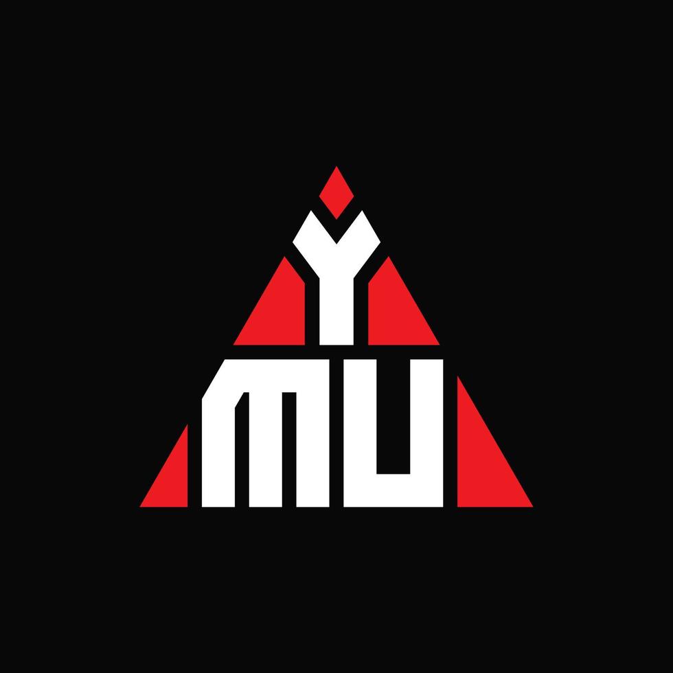 création de logo de lettre triangle ymu avec forme de triangle. monogramme de conception de logo triangle ymu. modèle de logo vectoriel triangle ymu avec couleur rouge. logo triangulaire ymu logo simple, élégant et luxueux.