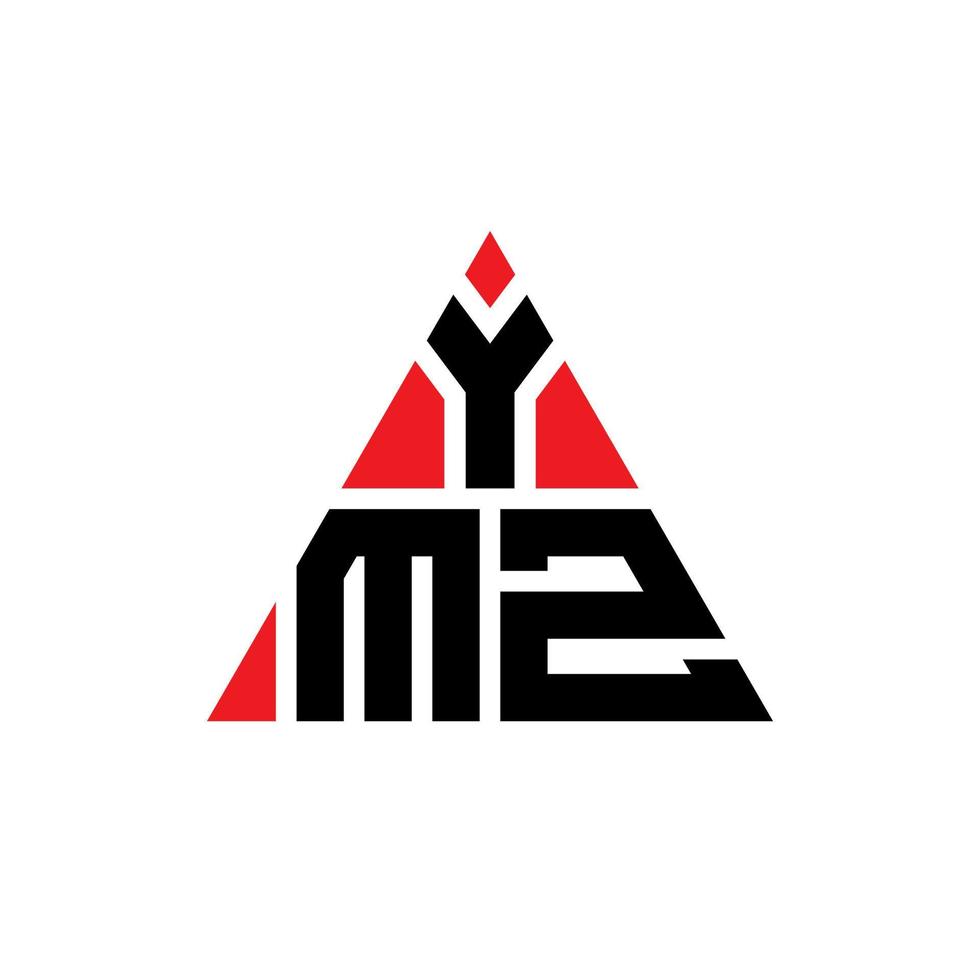 création de logo de lettre triangle ymz avec forme de triangle. monogramme de conception de logo triangle ymz. modèle de logo vectoriel triangle ymz avec couleur rouge. logo triangulaire ymz logo simple, élégant et luxueux.