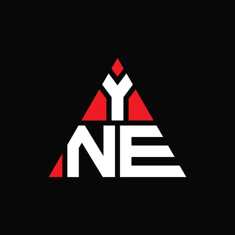 création de logo de lettre triangle yne avec forme de triangle. monogramme de conception de logo triangle yne. modèle de logo vectoriel triangle yne avec couleur rouge. logo triangulaire yne logo simple, élégant et luxueux.