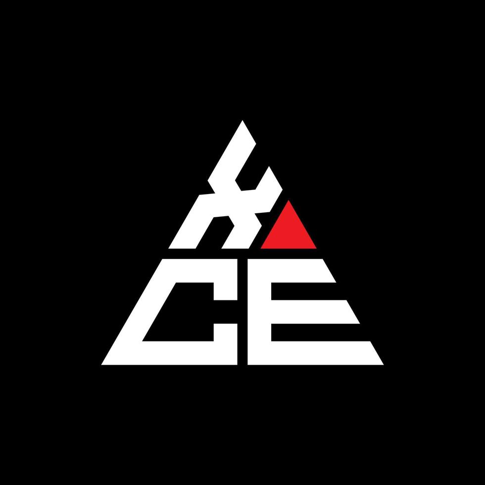 création de logo de lettre triangle xce avec forme de triangle. monogramme de conception de logo triangle xce. modèle de logo vectoriel triangle xce avec couleur rouge. xce logo triangulaire logo simple, élégant et luxueux.