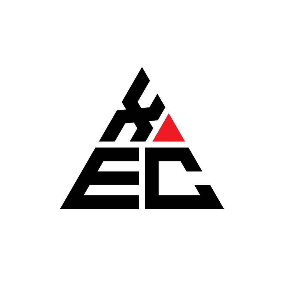 création de logo de lettre triangle xec avec forme de triangle. monogramme de conception de logo triangle xec. modèle de logo vectoriel triangle xec avec couleur rouge. xec logo triangulaire logo simple, élégant et luxueux.