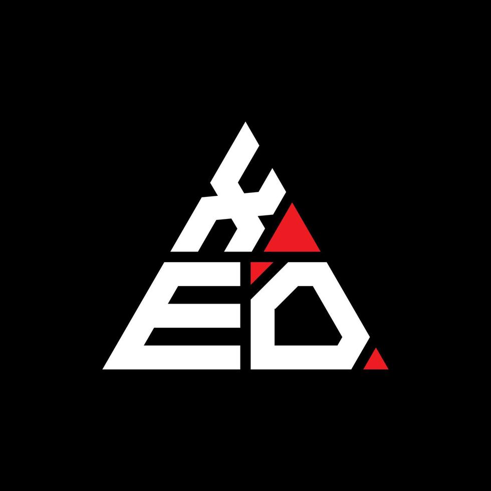 création de logo de lettre triangle xeo avec forme de triangle. monogramme de conception de logo triangle xeo. modèle de logo vectoriel triangle xeo avec couleur rouge. xeo logo triangulaire logo simple, élégant et luxueux.