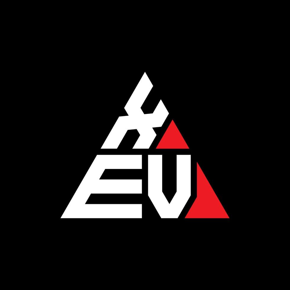 création de logo de lettre triangle xev avec forme de triangle. monogramme de conception de logo xev triangle. modèle de logo vectoriel triangle xev avec couleur rouge. logo triangulaire xev logo simple, élégant et luxueux.