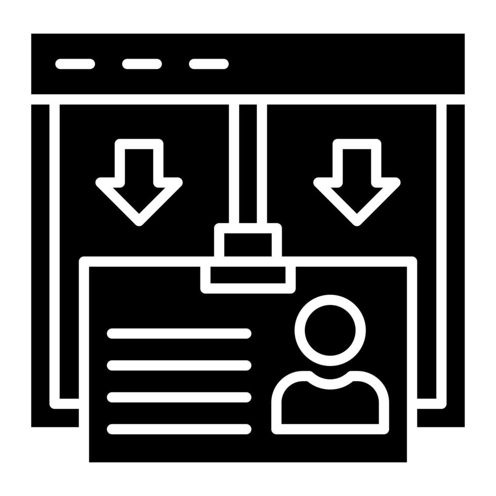 icône de glyphe de carte d'identité vecteur