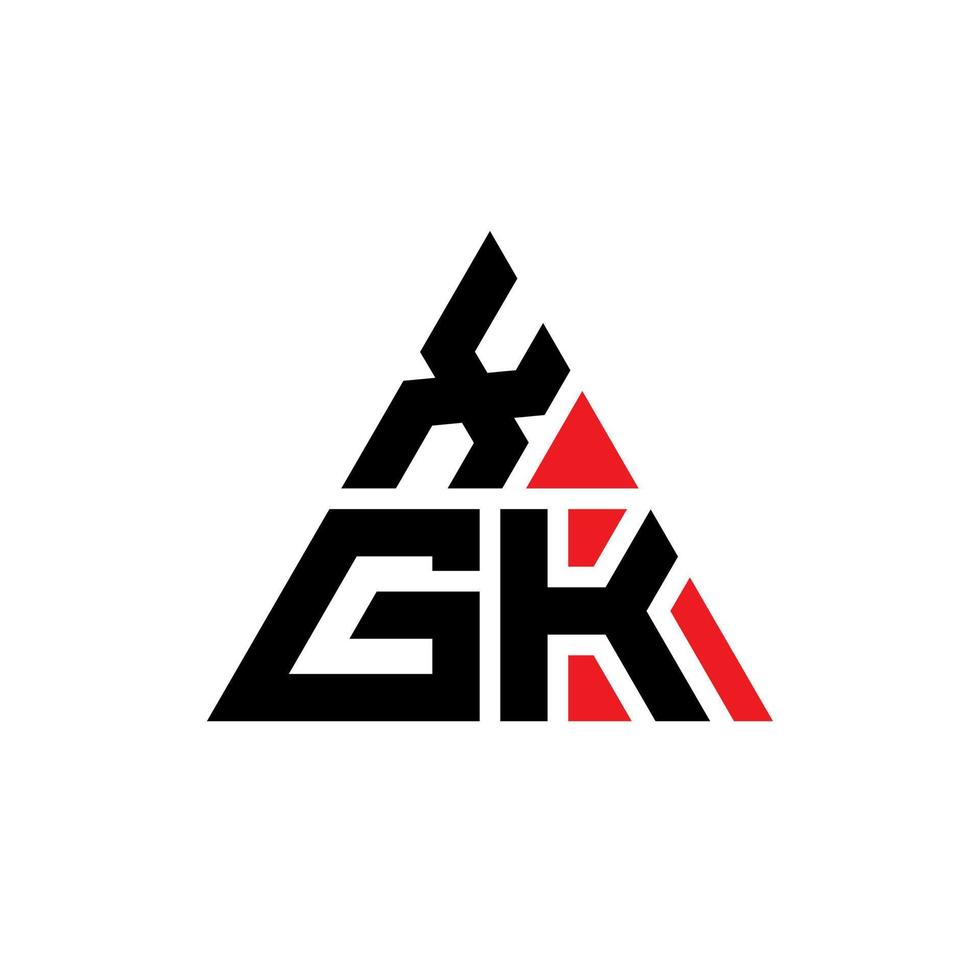 création de logo de lettre triangle xgk avec forme de triangle. monogramme de conception de logo triangle xgk. modèle de logo vectoriel triangle xgk avec couleur rouge. logo triangulaire xgk logo simple, élégant et luxueux.