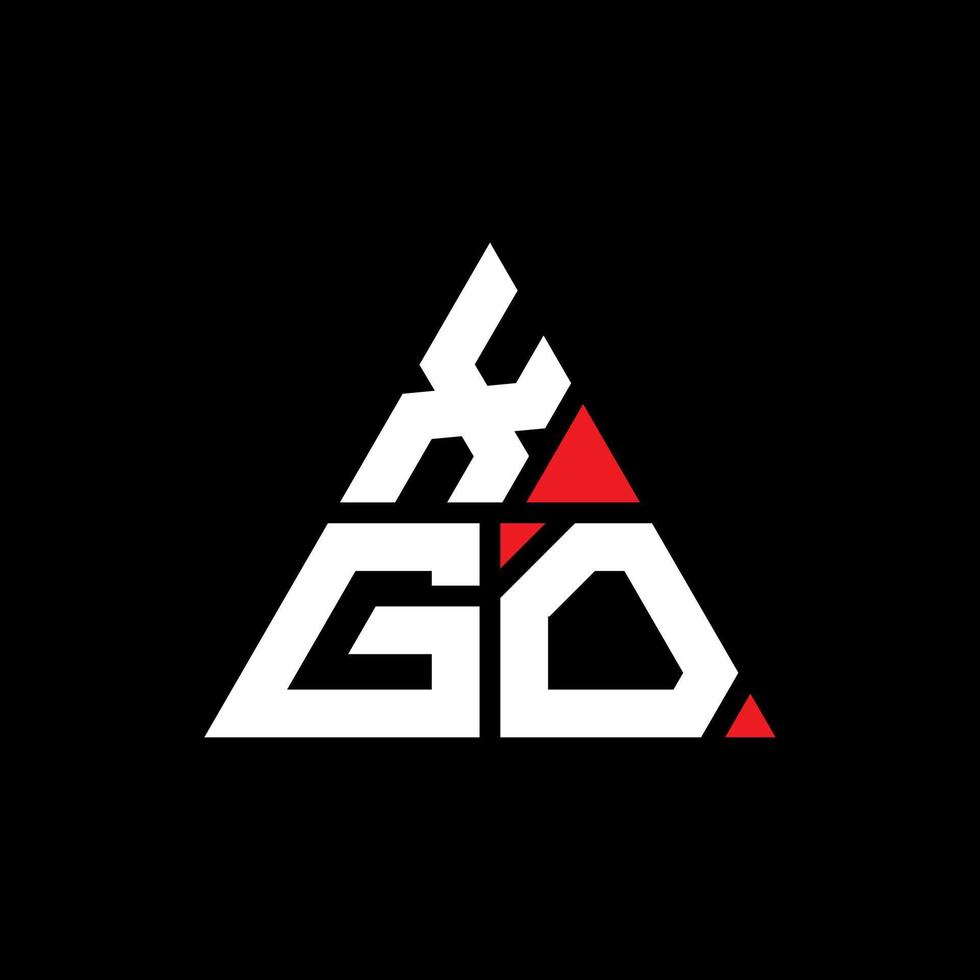 création de logo de lettre triangle xgo avec forme de triangle. monogramme de conception de logo triangle xgo. modèle de logo vectoriel triangle xgo avec couleur rouge. logo triangulaire xgo logo simple, élégant et luxueux.