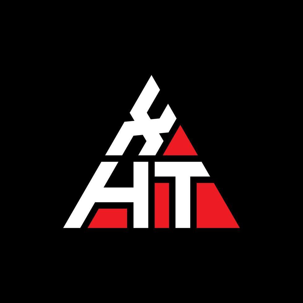 création de logo de lettre triangle xht avec forme de triangle. monogramme de conception de logo xht triangle. modèle de logo vectoriel triangle xht avec couleur rouge. logo triangulaire xht logo simple, élégant et luxueux.