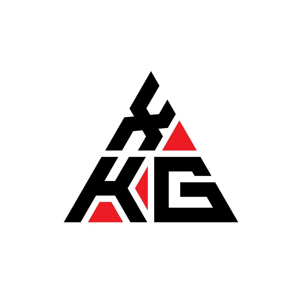 création de logo de lettre triangle xkg avec forme de triangle. monogramme de conception de logo triangle xkg. modèle de logo vectoriel triangle xkg avec couleur rouge. logo triangulaire xkg logo simple, élégant et luxueux.