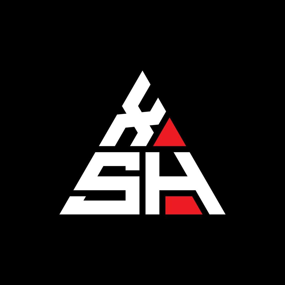 création de logo de lettre triangle xsh avec forme de triangle. monogramme de conception de logo triangle xsh. modèle de logo vectoriel triangle xsh avec couleur rouge. logo triangulaire xsh logo simple, élégant et luxueux.