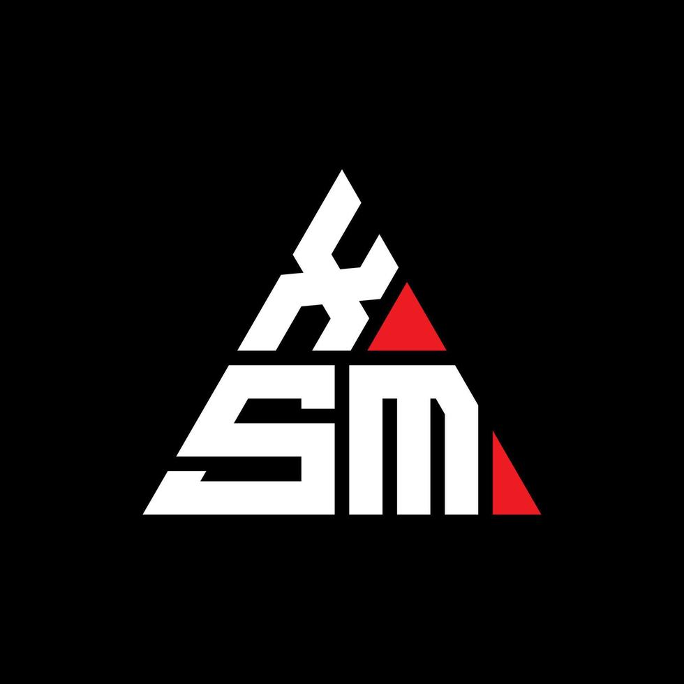 création de logo de lettre triangle xsm avec forme de triangle. monogramme de conception de logo triangle xsm. modèle de logo vectoriel triangle xsm avec couleur rouge. logo triangulaire xsm logo simple, élégant et luxueux.