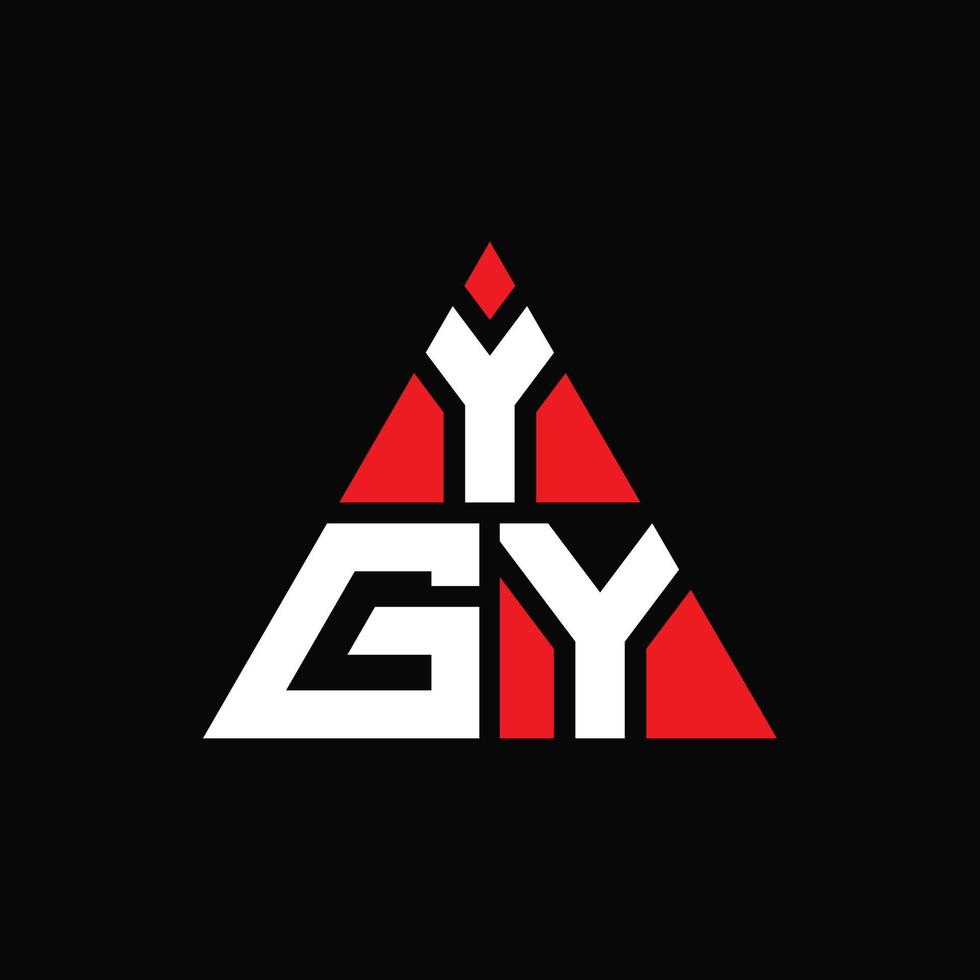 création de logo de lettre triangle ygy avec forme de triangle. monogramme de conception de logo triangle ygy. modèle de logo vectoriel triangle ygy avec couleur rouge. logo triangulaire ygy logo simple, élégant et luxueux.