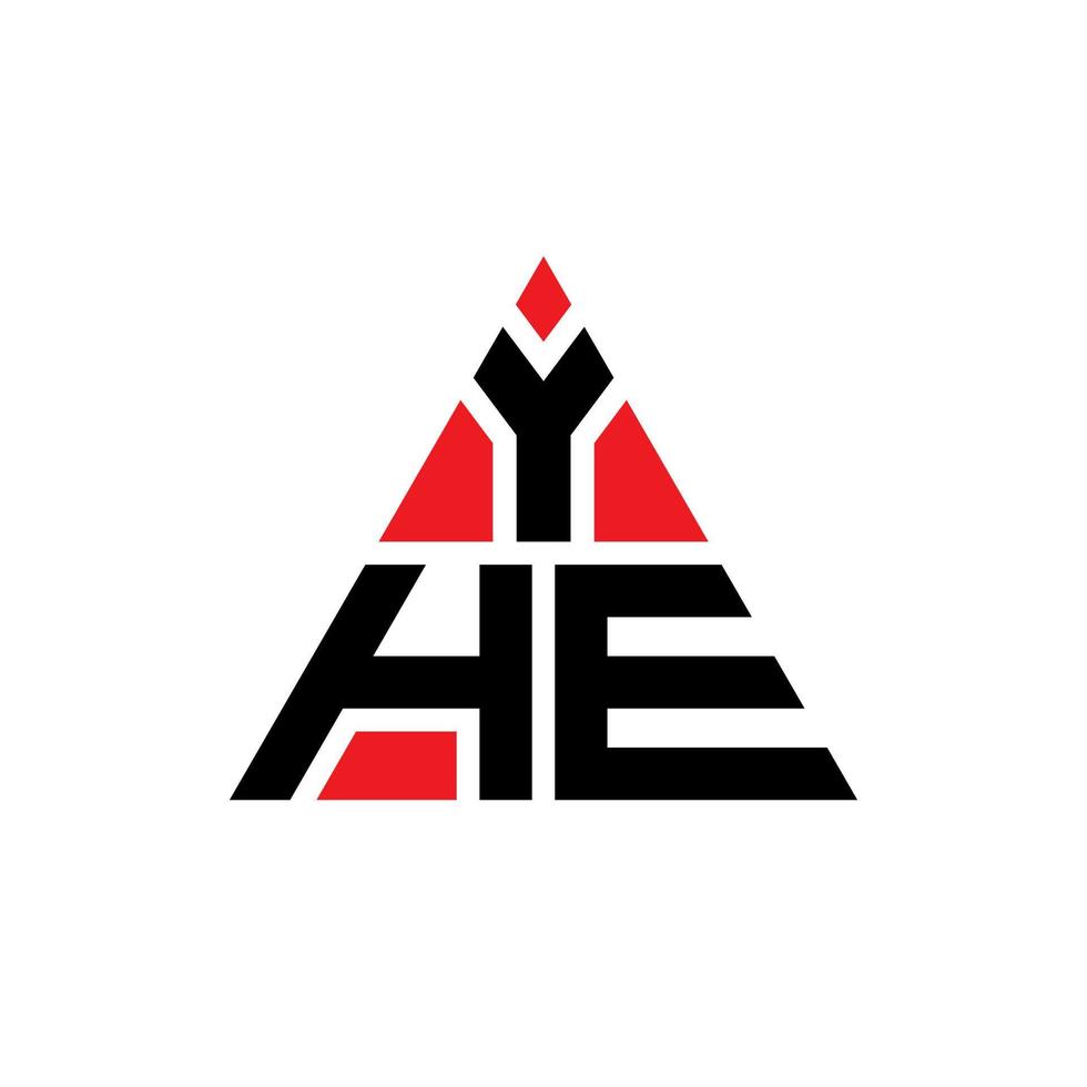 yhe création de logo de lettre triangle avec forme de triangle. yhe monogramme de conception de logo triangle. yhe modèle de logo vectoriel triangle avec couleur rouge. yhe logo triangulaire logo simple, élégant et luxueux.