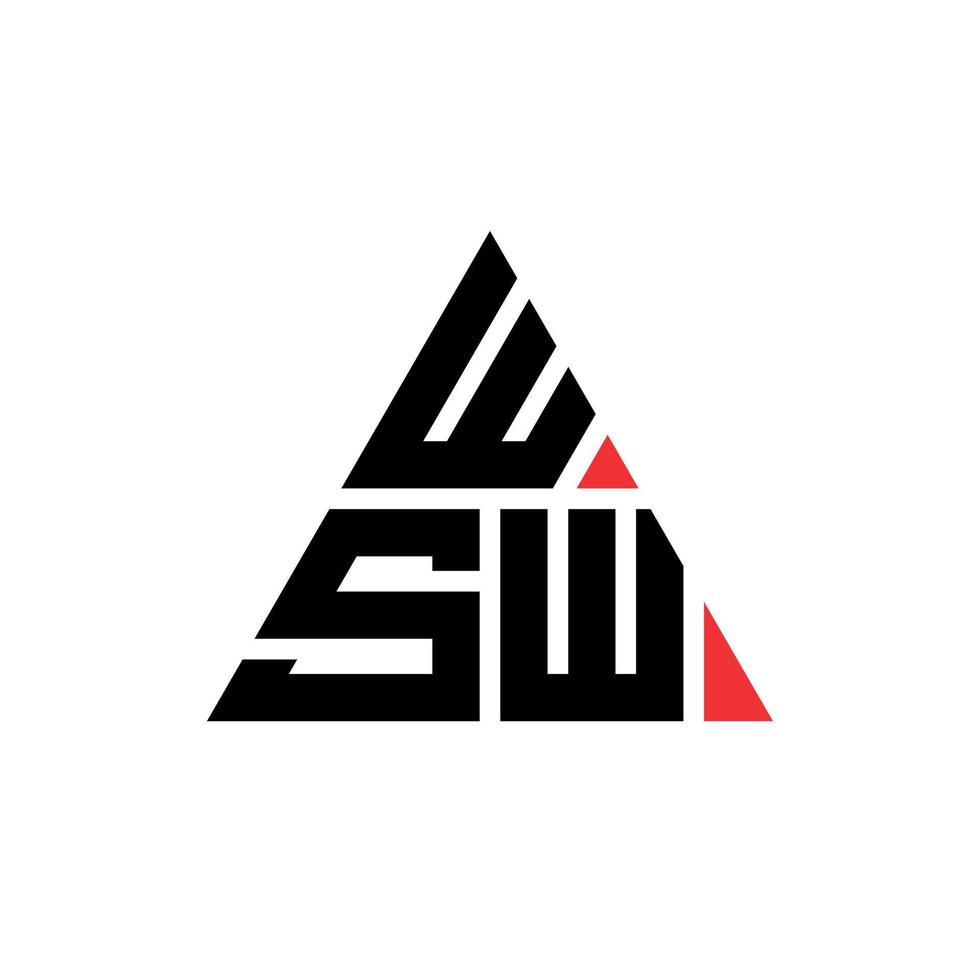 création de logo de lettre triangle wsw avec forme de triangle. monogramme de conception de logo triangle wsw. modèle de logo vectoriel triangle wsw avec couleur rouge. logo triangulaire wsw logo simple, élégant et luxueux.