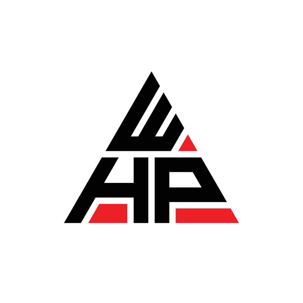 création de logo de lettre triangle whp avec forme de triangle. monogramme de conception de logo triangle whp. modèle de logo vectoriel triangle whp avec couleur rouge. logo triangulaire whp logo simple, élégant et luxueux. whp