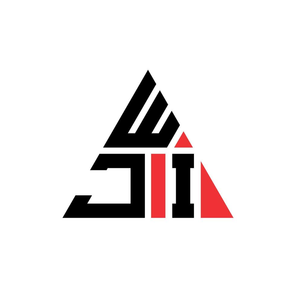 création de logo de lettre triangle wji avec forme de triangle. monogramme de conception de logo triangle wji. modèle de logo vectoriel triangle wji avec couleur rouge. logo triangulaire wji logo simple, élégant et luxueux.