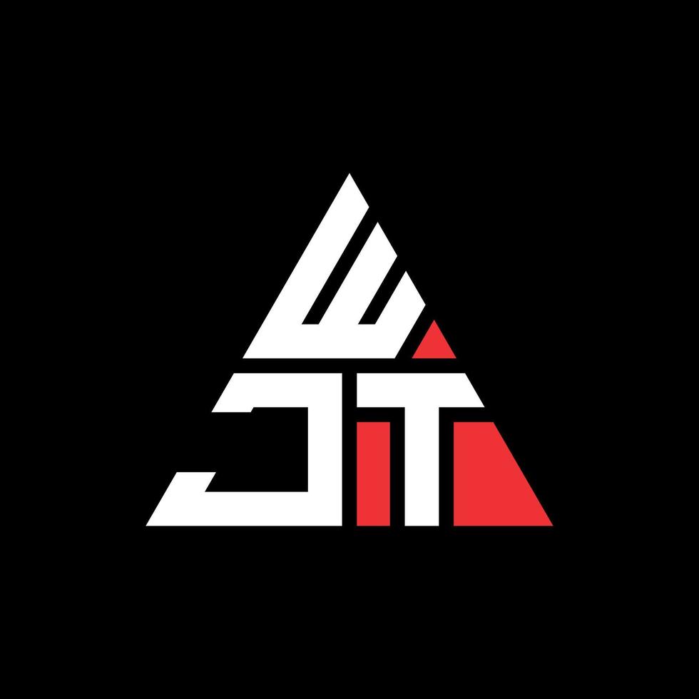 création de logo de lettre triangle wjt avec forme de triangle. monogramme de conception de logo triangle wjt. modèle de logo vectoriel triangle wjt avec couleur rouge. wjt logo triangulaire logo simple, élégant et luxueux.