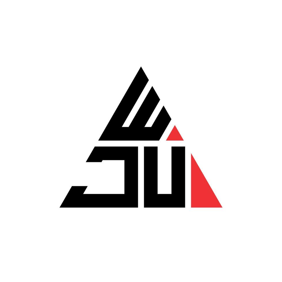 création de logo de lettre triangle wju avec forme de triangle. monogramme de conception de logo triangle wju. modèle de logo vectoriel triangle wju avec couleur rouge. logo triangulaire wju logo simple, élégant et luxueux.