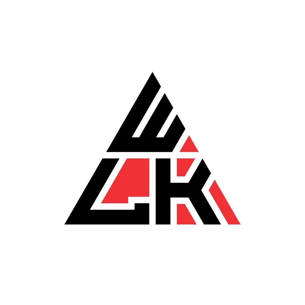 création de logo de lettre triangle wlk avec forme de triangle. monogramme de conception de logo triangle wlk. modèle de logo vectoriel triangle wlk avec couleur rouge. logo triangulaire wlk logo simple, élégant et luxueux.