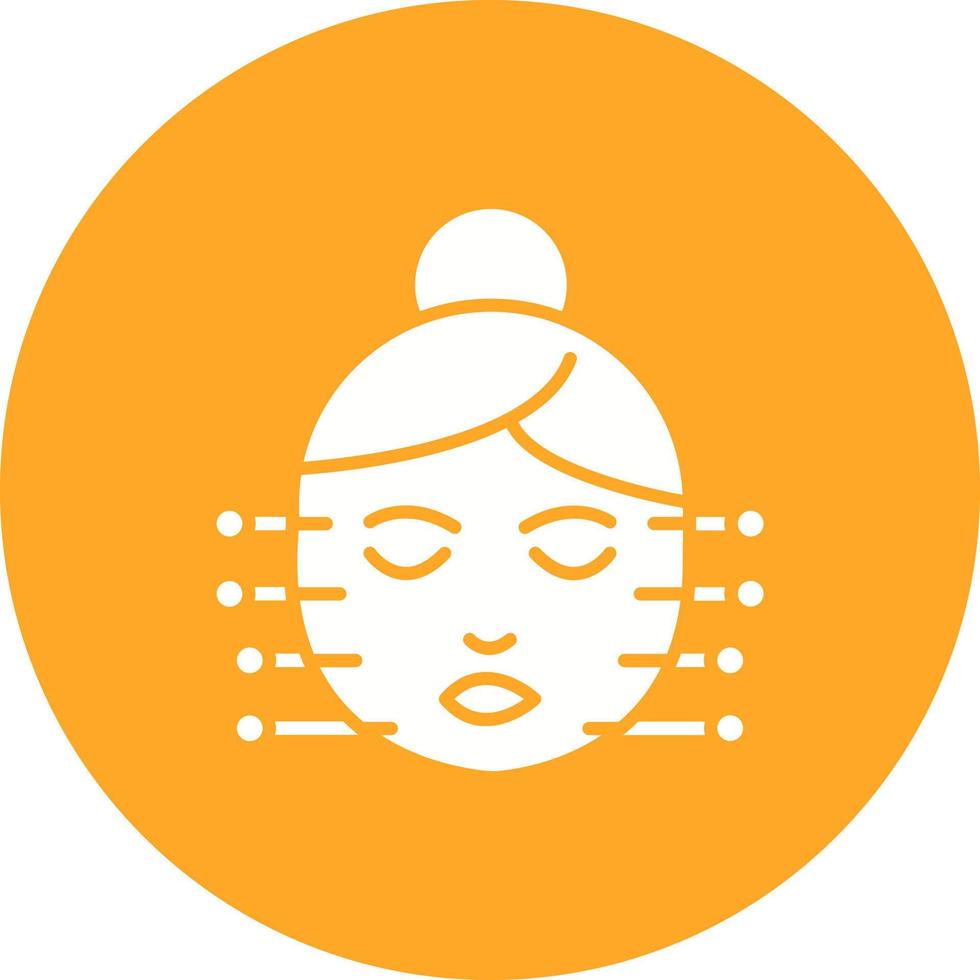 icône de fond de cercle de glyphe d'acupuncture de visage vecteur