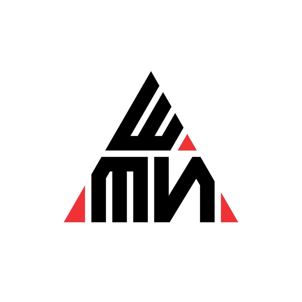 création de logo de lettre triangle wmn avec forme de triangle. monogramme de conception de logo wmn triangle. modèle de logo vectoriel triangle wmn avec couleur rouge. logo triangulaire wmn logo simple, élégant et luxueux.