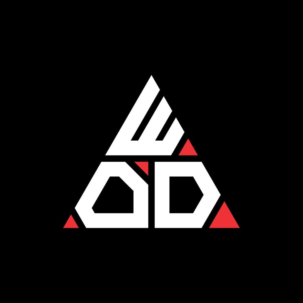 création de logo de lettre triangle wod avec forme de triangle. monogramme de conception de logo triangle wod. modèle de logo vectoriel triangle wod avec couleur rouge. logo triangulaire wod logo simple, élégant et luxueux.