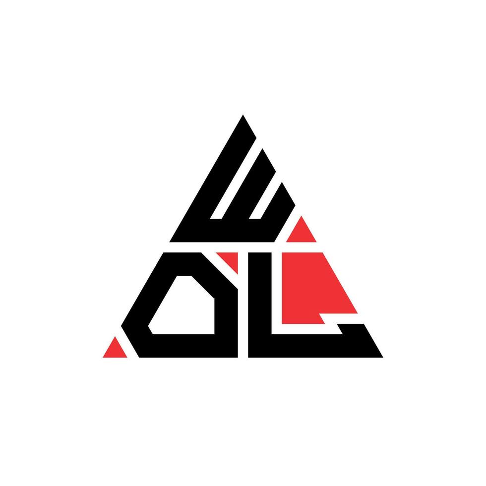 création de logo de lettre triangle wol avec forme de triangle. monogramme de conception de logo wol triangle. modèle de logo vectoriel wol triangle avec couleur rouge. wol logo triangulaire logo simple, élégant et luxueux.