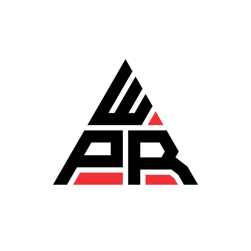 création de logo de lettre triangle wpr avec forme de triangle. monogramme de conception de logo triangle wpr. modèle de logo vectoriel triangle wpr avec couleur rouge. logo triangulaire wpr logo simple, élégant et luxueux.