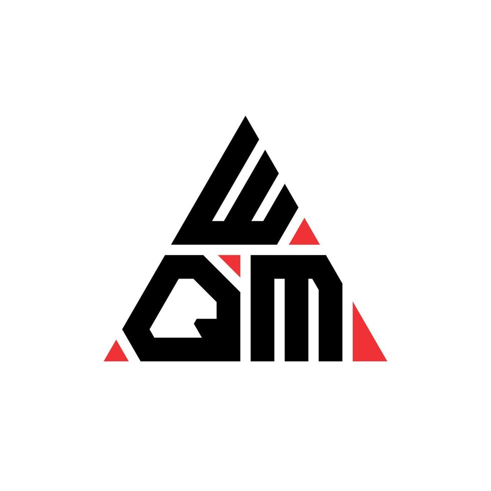 création de logo de lettre triangle wqm avec forme de triangle. monogramme de conception de logo triangle wqm. modèle de logo vectoriel triangle wqm avec couleur rouge. logo triangulaire wqm logo simple, élégant et luxueux.