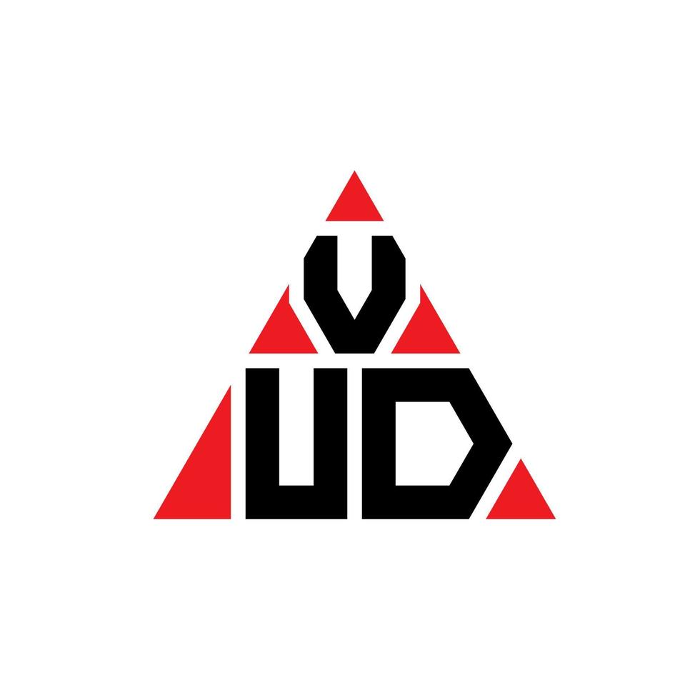 création de logo de lettre triangle vud avec forme de triangle. monogramme de conception de logo triangle vud. modèle de logo vectoriel triangle vud avec couleur rouge. logo triangulaire vud logo simple, élégant et luxueux.