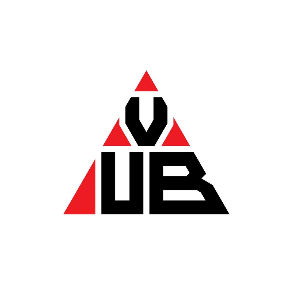 création de logo de lettre triangle vub avec forme de triangle. monogramme de conception de logo triangle vub. modèle de logo vectoriel triangle vub avec couleur rouge. logo triangulaire vub logo simple, élégant et luxueux.