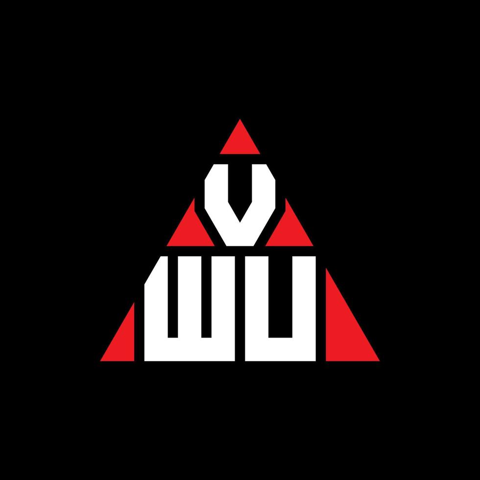 création de logo de lettre triangle vwu avec forme de triangle. monogramme de conception de logo triangle vwu. modèle de logo vectoriel triangle vwu avec couleur rouge. logo triangulaire vwu logo simple, élégant et luxueux.